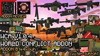 World Conflict Addon WCA 1.0.4 REVIEW! NEW 3D Gun MODS for Minecraft 1.21.50+ | Creator Crafter321