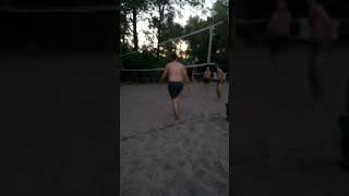 Beach volleyball, sometimes instead of a strong hit, it is more effective to simply throw the ball.