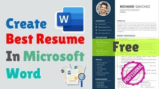 How to Create Resume In MS Word Free | Best Resume Format 2025 Microsoft Word