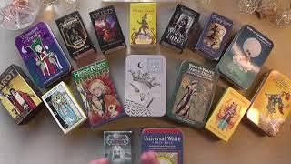 My 16 MINI, POCKET & TIN CAN TAROT Decks. DECKS ON THE GO. Card Collection.