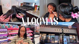 VLOGMAS: WEEK IN MY LIFE!! | baking sugar cookies, chill days, Sephora runs, PR unboxing, & clients!