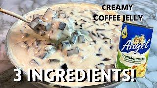 CREAMY COFFEE JELLY | 3 INGREDIENTS COFFEE JELLY RECIPE (No Sugar, No Evaporated Milk)