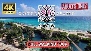 The #1 Rated Adult's Only Resort in Mexico!  Hotel Xcaret Arte Full Walking Tour 4K