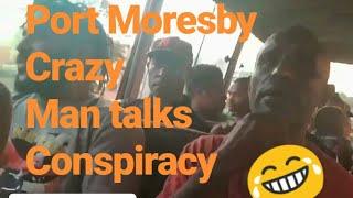 Port Moresby's famous homeless public speaker talks conspiracies in the bus