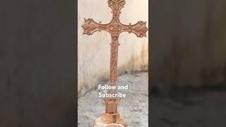 Dwell in the elegance of wooden cross hand carved by George Wood Carvings #woodcarving #cross #jesus