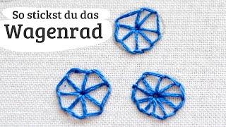 Wagenrad sticken Anleitung - Stickstich 17