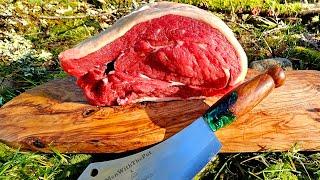 Tender and Juicy Beef with flufy Basamati rice ASMR outdoor Cooking (Camping, Relaxing Video)