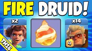 14 x DRUIDS + FIREBALL = UNSTOPPABLE!!! BEST TH16 Attack Strategy (Clash of Clans)