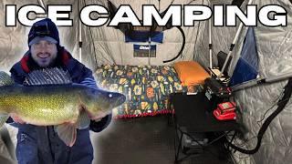 Ice Camping in a Flip-Over Shack for BIG Walleyes