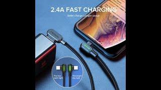 iPhone iPad Indestructible Unbreakable Fast LED Lightning Charging Cable Cord