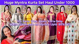 Myntra Festive wear Kurta sets Haul under 1000#myntra #myntrahaul #kurti #kurtaset #debasmitasahoo