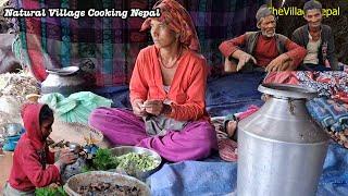 Poor But happy lifestyle in Nepal Mountain Village || Natural Vllage Cooking Nepal ||TheVillageNepal