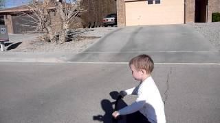 Little William just learning how to ride his bike.