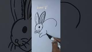 Easy rabbit drawing #craftandeducation #drawing #art #artneducation #siyaaarteducation