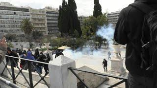 Demonstrators in Athens clash with police over train tragedy | AFP