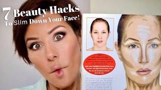 How To Make Your Face Look THINNER! 7 Slimming Contour, Hair & Makeup Hacks | Dominique Sachse