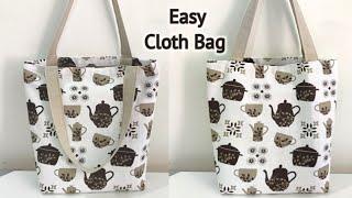 How to make a Tote bag with Lining | Perfect Tote bag sewing tutorial | Cloth bag making | DIY Bag