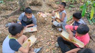 Cooking and Eating with Village boys in a beauty of nature/Village Life