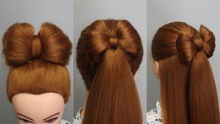 3 EASY HAIRSTYLES with BRAIDES BOW for GIRLS 