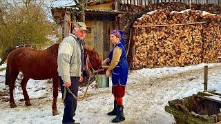 A happy family life in a high-mountain Carpathian village