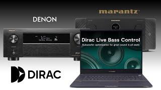 Dirac Bass Control upgrade is available on select Denon & Marantz receivers. Explore the benefits