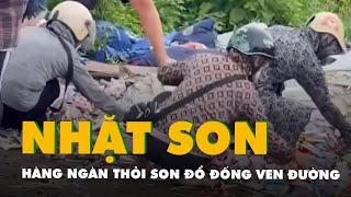 Hàng ngàn thỏi son còn nguyên tem đổ đống ven đường, nhiều người kéo tới nhặt