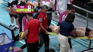 Akari’s Michelle Cobb STRETCHERED OFF in Set 2 | 2024-25 PVL All-Filipino Conference