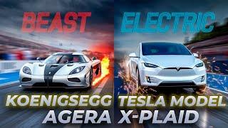 Koenigsegg Agera RST vs Tesla Model X Plaid: Ultimate Drag Race Showdown!