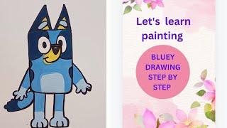 Bluey drawing #step by step  drawing #art #painting