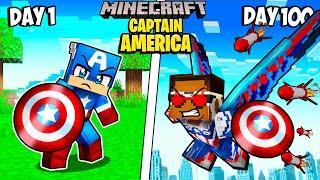 I Survived 100 Days as CAPTAIN AMERICA in Minecraft