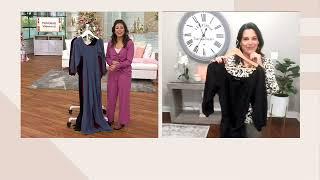 AnyBody DayDreamer Knit 3/4 Sleeve Tie Waist Jumpsuit on QVC