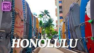 Waikiki, Honolulu Walking Tour | Hawaii Morning Walk | 4K/60FPS