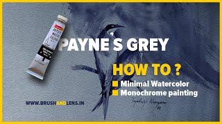 MINIMAL - MONOCHROME WATERCOLOR PAINTING WITH PAYNE'S GREY BY JAGADEESH NARAYANAN