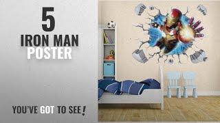 Top 10 Iron Man Poster [2018]: Iron Man Through-Wall Stickers With Decor Decal Art Removable Vinyl