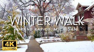 Peaceful Winter Walk with Smooth Jazz Music, Grand Rapids, Michigan Historical Heritage Hill