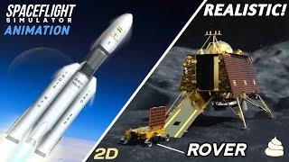 Chandrayaan 3 Full Mission Launch To Landing on The Moon in Spaceflight Simulator ISRO