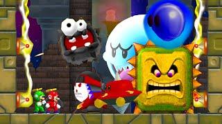 Newer Super Mario Bros. Wii - All Bosses (Hard Mode)
