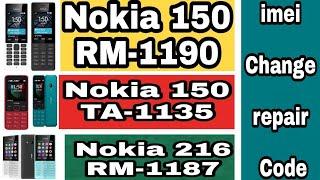 All Nokia Nokia 150 RM-1190 imei change code Nokia150 TA-1135 DS Nokia 216 TA-1187 imei Code Change