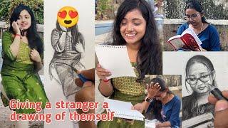 Drawing strangers in India very realistically ( MUST SEE REACTIONS!) drawing Prank with Stranger