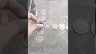 Move only 2 coins to form 2 lines of 6 coins each