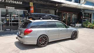 Subaru Legacy กล่องใส่ของบนหลังคา thule roofbox alpine + แร็คหลังคา