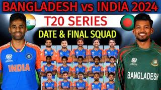 India vs Bangladesh T20 Series Schedule and Team India T20 Squad 2024 | India vs Bangladesh T20