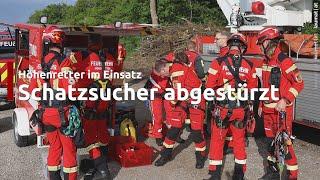 Abgestürzter Schatzsucher durch Höhenretter der Feuerwehr aus Steilhang in Lambach gerettet