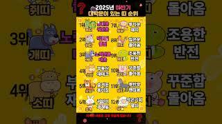 2025년 하반기 대박운이 있는 띠 순위 TOP12
