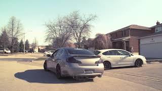 Infiniti G37x Sedan - Cold Start and Takeoff (Straight Pipe Madness)