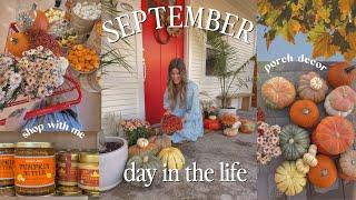 Cozy September Vlog | Fall Front Porch Decoration, iced chai recipe, & Autumn grocery shop 