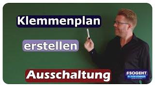 Klemmenplan einer Ausschaltung - Stromlaufplan aufgelöst - einfach und anschaulich erklärt