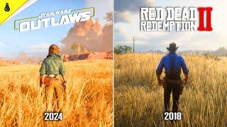 Star Wars Outlaws vs Red Dead Redemption 2 - Details and Physics Comparison