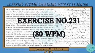 Exercise No.231 @ 80 WPM - Pitman Shorthand Dictation - KZ Learning