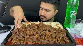 ASMR; Eating Spicy Mutton Boti Curry with Basmati Rice+(Eating Show) MUKBANG(NO TALKING)